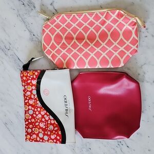 3 NWOT Shiseido Cosmetic Bags
